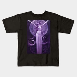 Sorceress Casting Lightning Kids T-Shirt